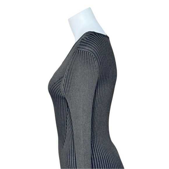 Express olive and black striped knit long sleeve sweater dress size M - Picture 5 of 13